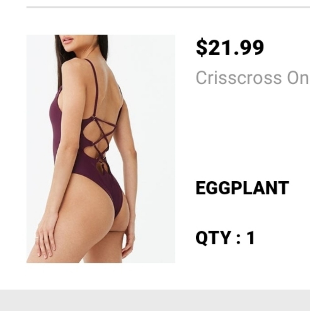Crisscross one piece bathing suit